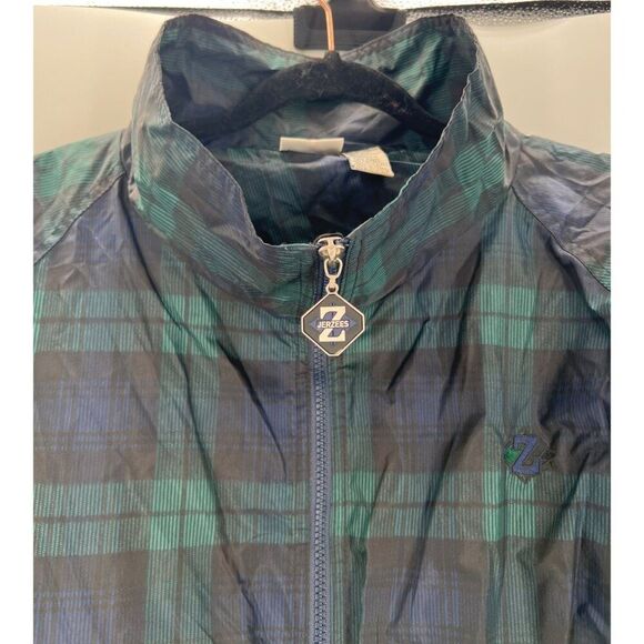 Vintage Jerzees Z Sport Windbreaker Jacket Plaid Pattern Zip Closure Nylon Mens - Picture 5 of 11